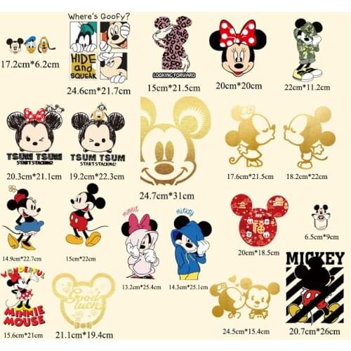 Mickey Minnie Mouse Iron on Transfers Clothing Patches DIY Sewing Clothes Bag Decration Disney Cartoon Sticker Kid Child Gift