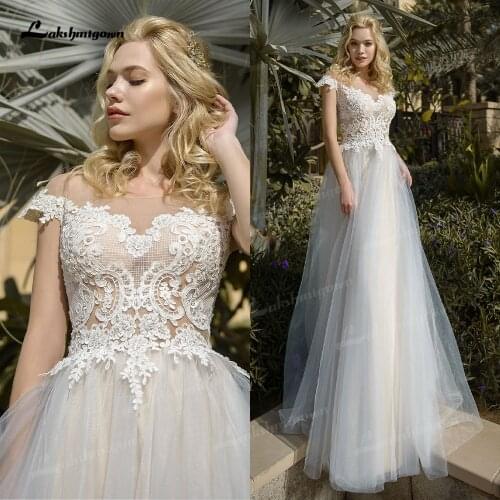 Summer Beach Lace Cap Sleeves Bridal Wedding Dresses Sweetheart Princess Wedding Gowns for Bride Back Out vestido de novia