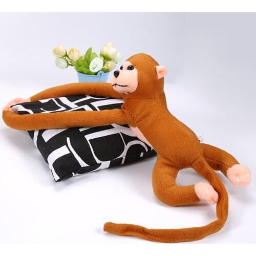 1Pcs Soft 60cm Long Arm Monkey From Arm To Tail Plush Toys Dark Brown Monkey Curtains Monkey Stuffed Plush Animals Doll