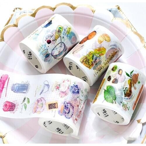12pcs Per Lot Kawaii Recipe Cartoon Seal Sticker Decoration Gift Box Baking Cake Candy Scrapbook Stationery Masking Tap 5mX5cm