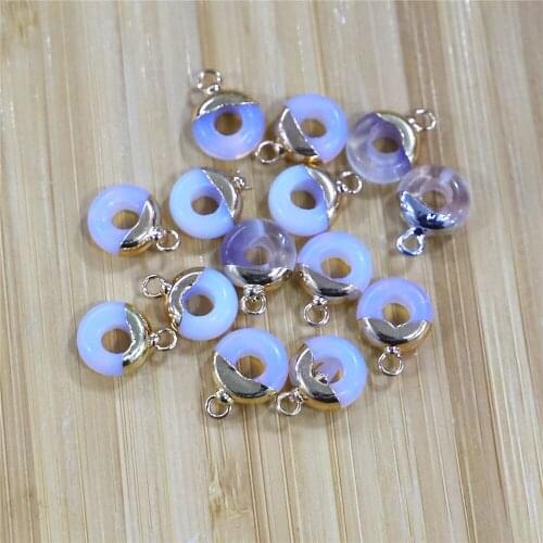 15pcs Natural Opal Agates Crystal Abacus Shape Large Hole Stone Bead Pendant Size 4x10mm, Used To Make Earring Necklace