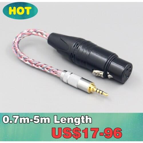 LN007726 16 Core Silver OCC OFC Mixed Braided Cable For 3.5mm 2.5mm 4.4mm 6.5mm Type C To XLR 4 pole Female Converter