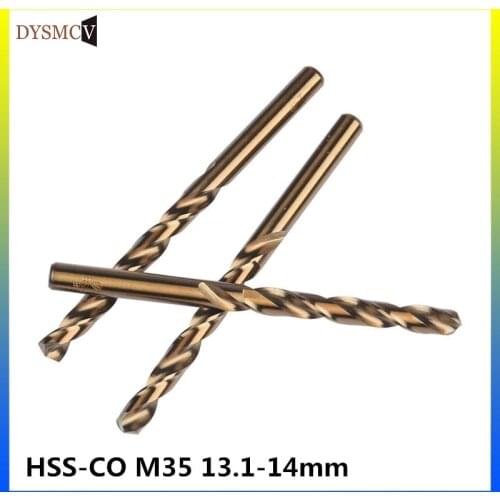 2 units Twist Drill Bit13.1 13.2,13.3, 13.4, 13.5, 13.6, 13.7, 13.8, 13.9, 14mm HSS-CO M35 steel straight steel handle stainless