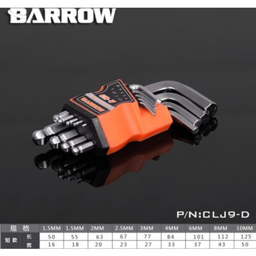 Barrow 9pcs/set CR-V Short Paragraph Ball Hex Wrench Set CLJ9-D