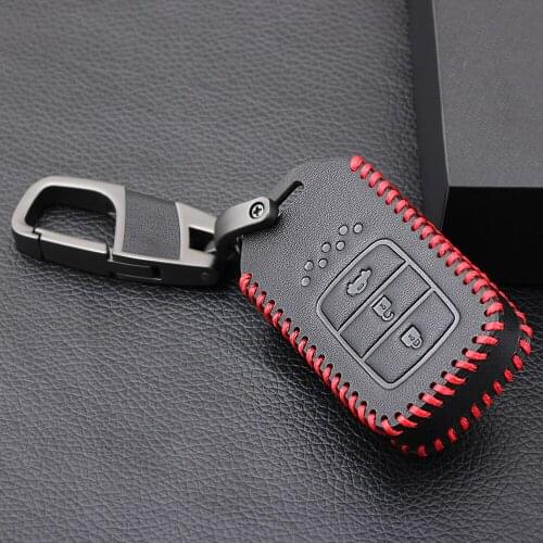 3 Buttons Hot Sell Car Styling Leather Key Cover Case For Honda CRV FIT XRV CRIDER VEZEL JADE SPIRIOR 9 Accord Key Bag
