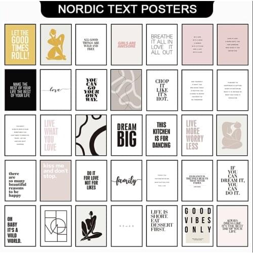 Canvas Painting Nordic Wall Art Motivational Quotes Text Posters And Prints Wall Pictures For Living Room Decoration Home Decor