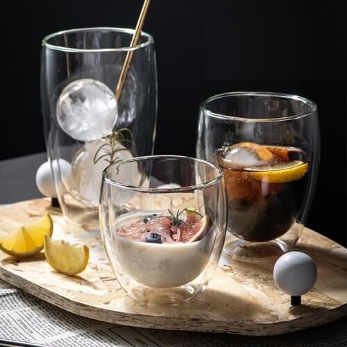 Double Wall Glass Clear Handmade Heat Resistant Tea Drink Cups Healthy Drink Mug Coffee Cups Insulated Shot Glass
