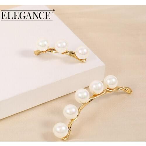 Elegance Korean Gold Metal Asymmetric Shell Beads Earrings Irregular Drop Earrings for Women Fashion Jewelry Accessories