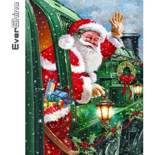 Evershine Full Square Diamond Painting Santa Claus 5D DIY Diamond Embroidery Cartoon Cross Stitch Christmas Decorations