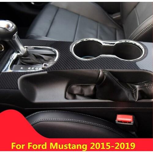Carbon Fiber Car Gearshift Panel Cover Decoration For Ford Mustang 2015-2019 Center Console Car Accessories Car-styling