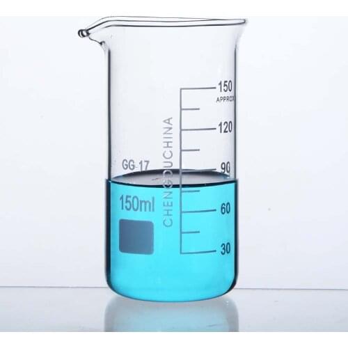 Laboratory Glass Beaker Glass Measuring Tall Form Beaker Graduated High Borosilicate Glass Measuring Cup 150ml