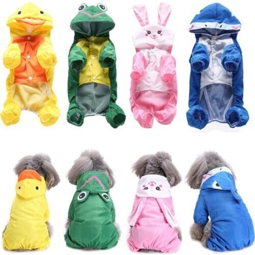 Cute Dog Raincoat Pet Double-layer Raincoat with Hat Waterproof Jacket Animal-shaped Coat for Rain Coat