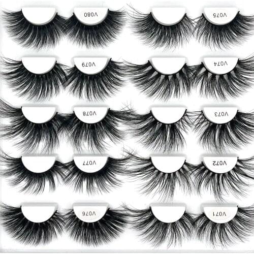 NEW 15~25mm 6D Make Up Eyelashes Cross Fluffy Natural And Dense Siberian Mink Fox Beaver Hair Eye Lashes Reusable Eyelash
