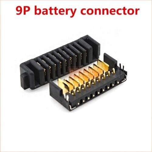 New 5pair/Lot 9Pin pitch 2.0mm laptop battery connector female and The male connector 180 degree bend foot
