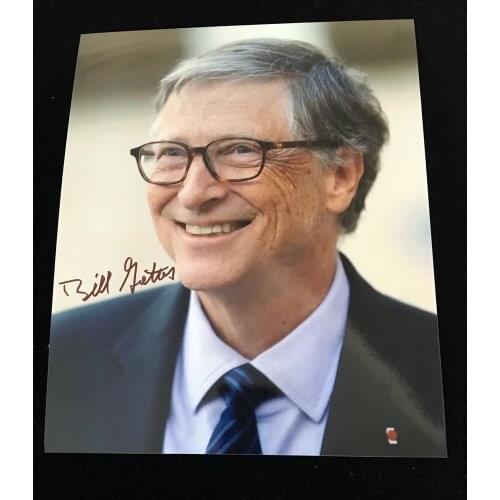 Signed Bill Gates Autographed Original Photo Autographs 8*10 inches Free shipping 052002