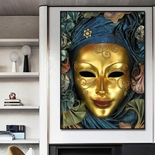 Ancient Egyptian Golden Mask Poster 1pcs Modern Home Wall Decor Canvas Picture Art HD Print Painting On Canvas for Living Room