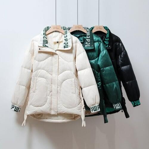 2021 Winter Women Down Jacket Stand Collar Short Female Parkas 90% White Duck Down Coat Thickness Warm Snow Outwear