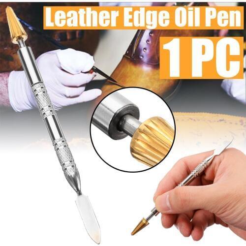 Dual Head Copper Pen Head Leather Edge Oil Dye Painting Pen Applicator Speedy Paint Roller Tool for DIY Leather Craft Tools