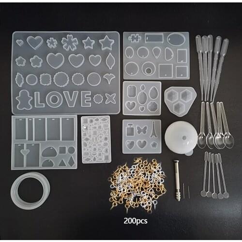 Mixed Style Silicone Epoxy Resin Casting Molds UV Tool Set For DIY Pendant Jewelry Making Finding Accessories Supplies