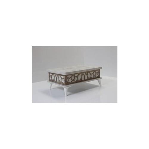 Modern lux Smart Magic Coffee table 3 Kadameli Drawers Pedestal Antique White coffe table