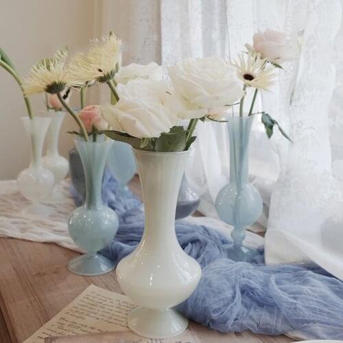 INS Style Glass Flower Vase Bottle Potted Dry Flower Vases Hydroponic Terrarium Arrangement Plant Holder Container Decor