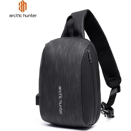 ARCTIC HUNTER New Men Chest Bag Crossbody Bags Male USB Charging Large Capacity Bags Waterproof Light Short Trip Single Packs