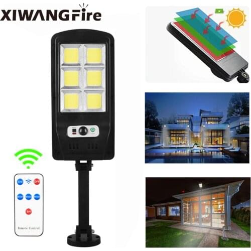 Remote Control COB Solar Light Motion Sensor Smart Remote Control Light Garden Wall Outdoor Solar Street Light Waterproof