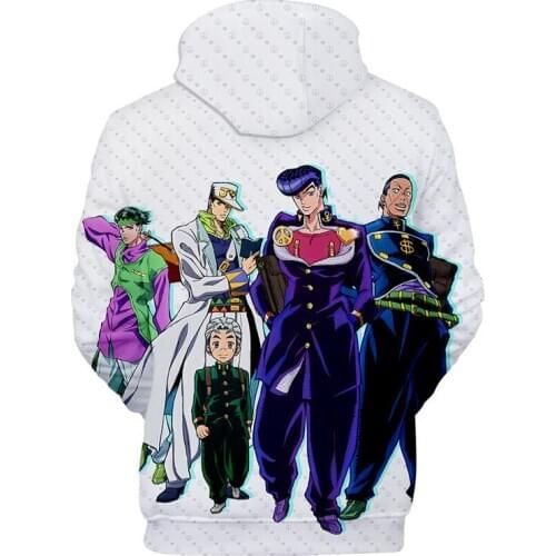 JOJO Bizarre Adventure Hoodies Men Harajuku Hip Hop Hooded Pullover Top JOJO Coat Cos Sweatshirts Tracksuits Costume Boy