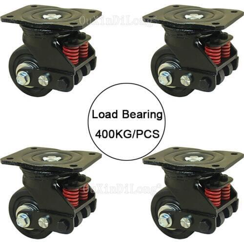 4PCS 3Inch Silent Damping Universal Wheel with Spring Anti-Seismic Caster for Heavy Equipment Gate Industrial Casters JF1862