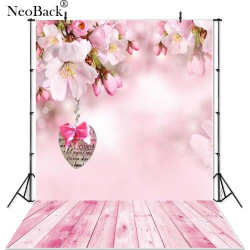 Thin Vinyl Heart Romance New Born baby soft floral vinyl photography backdrops digital cloth children photo studio background