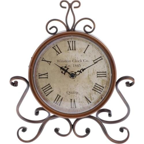 Europe Style Vintage Classic Round Analog Table Clock Battery Operated