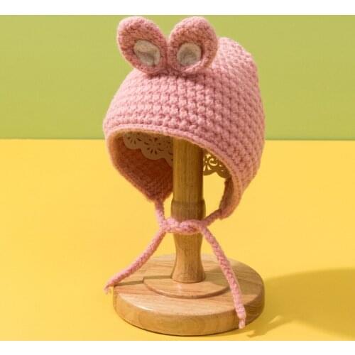 Cute Bunny Ears Baby Hat Warm Knitted Beanie Newborn Toddler Ear Earm Girl Hat Winter Girls Bonnet Caps