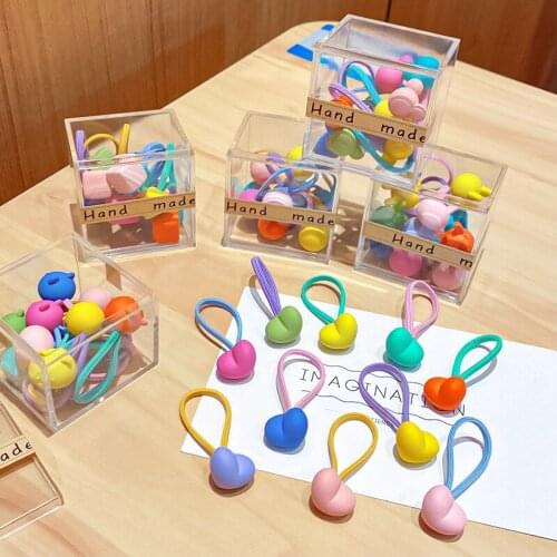 Candy color love children hair accessories 10 boxes of a hair elastic high elastic rope does not hurt scalp circle of the girls