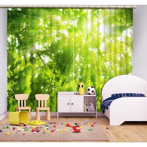 Custom size landscape Curtains Fashion Window Living Room Bedroom Curtains Art Blackout Photo Kitchen Curtains
