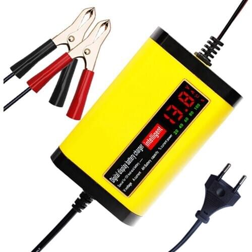 New 12V 2A Battery Charger LED Display 220V Smart Motorcycle Scooter Bike Adapter For 7AH 12AH 14AH 20AH AGM Lead Acid Battery