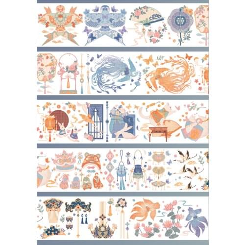 1 Loop 8cmx150cm Light Kite Fish Pet Washi Tape Sample Decorative Sticker Label 150cm