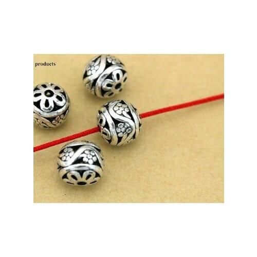 10pcs/lot Tibetan Silver Plum bead for bracelet Decorative Metal DIY Jewelry Alloy accessories c4dx