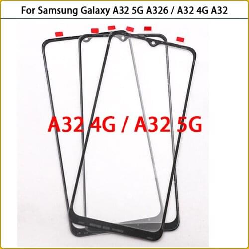 10PCS For Samsung Galaxy A32 5G A326 Touch Screen LCD Display Front Glass Panel Lens A32 4G A325 Outer Glass Screen Lens Replace