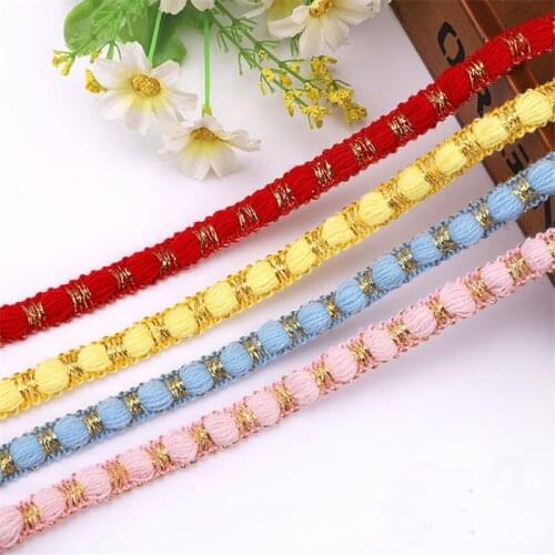 2 Yards 12mm Bamboo-shaped Ribbon Sewing Lace Kintted Fabric Handmade DIY Craft Curtain Sofa Decoration Material Accessories