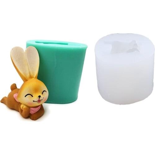 3D Easter Rabbit Bunny Silicone Mold Clay Soap Epoxy Mould Cake Chocolate Dessert Fondant Decorating Tools