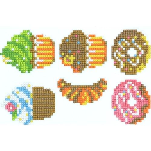 6Pcs Icecream Donuts Diamond Painting Stickers Cup Phone Book Decor Diamond Embroidery Cross Stitch DIY Crafts Decor For Child
