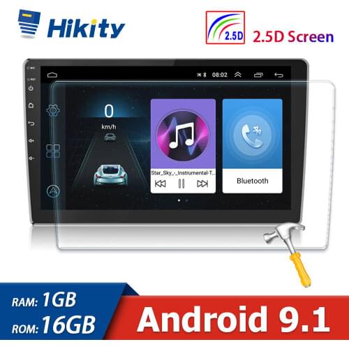 Hikity Android 9.1 2 Din Car Multimedia 9" 2.5D Screen HD Car Radio Video MP5 Player Autoradio WIFI GPS for Toyota Corolla KIA