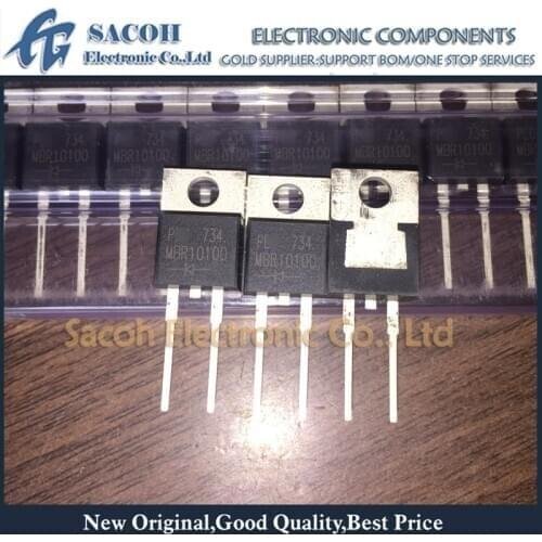 Free Shipping 10Pcs MBR10100 MBR10100G MBR10100CT TO-220-2 10A 100V Barrier Schottky Diode