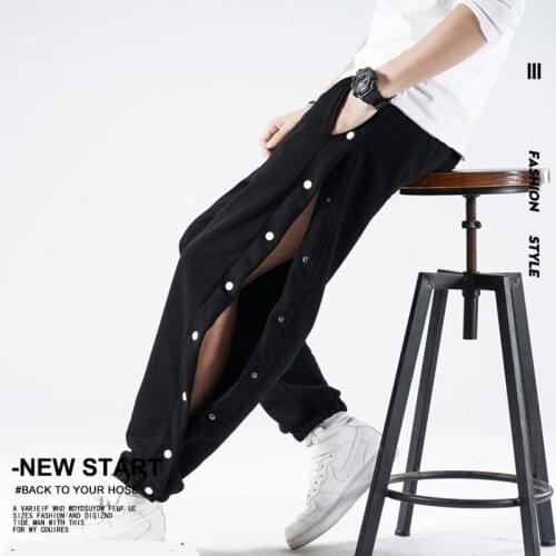 Men Women Four Seasons Solid Color Cotton-breasted Casual Mens Trousers Basketball Loose Sports Fashion Hot Elastic Waist Tie