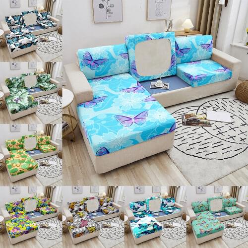 Skull Butterfly Sofa Seat Cushion Cover For Living Room Modular Sofa Elastic Couch Cover Removable Slipcover 1/2/3/4 Seater