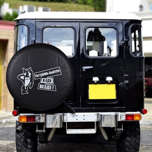 For Jeep RV SUV Truck Wagon Pickup Etc 14" 15" 16" 17" Inch PVC Leather Spare Wheel Tire Cover Case Pouch Protector Bag