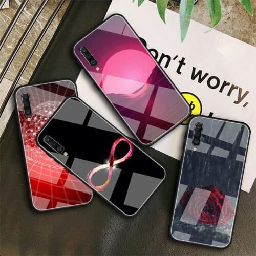 Infinity on red Tempered Glass Case For Samsung Galaxy A10S A10E A20S A20E A30S A40 A50S A60 A70 A80 A90 A6 A7 A8 Shell