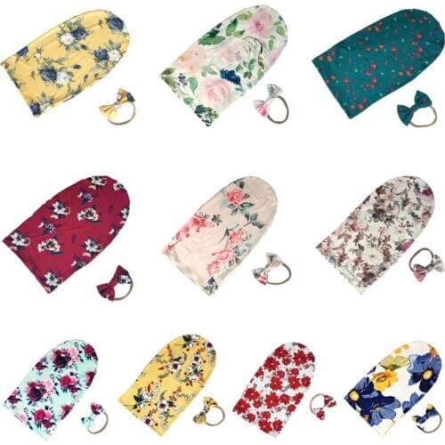 Infant Swaddle Blanket Newborn Baby Wrap Cloth Sleeping Bag Bow-knot Headband