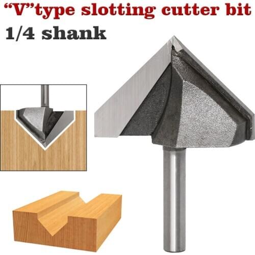 1pc 1/4" Shank 90 Degree V Groove Sign Lettering V-Groove V Grooving Router Bit 1-3/4"x 30mm