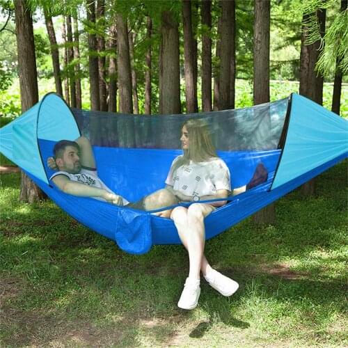 Lightweight Portable Camping Hammock With Mosquito Net Pop-Up Tent Double Layer Outdoor Hanging Bed Hammocks Swing Camping Stuff